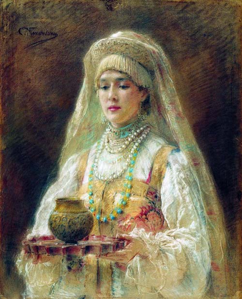 Константин Маковский. Чарка мёду. Начало 1880-х годов. wikimedia
