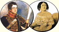 НИНА ЧАВЧАВАДЗЕ: в свои 13 уже познала русского поэта Грибоедова (в гусарском мундире - слева) вдоль и поперек